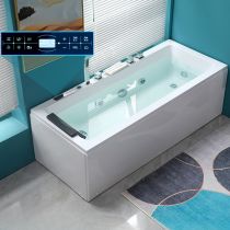 Badewanne+silbernes 5-teiliges Set+Surfmassage+Thermostatische Heizung+Beleuchtung