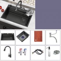 Wastafel & kraan & hoekventiel & zeepdispenser & glas spoeler