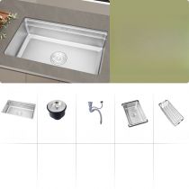 Conjunto fregadero + desagüe