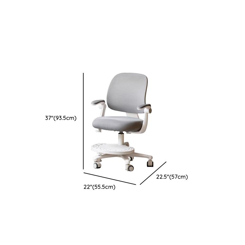 Modern Grey Upholstered Kids Chair with Adjustable Height and Arms Dimensions