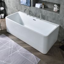 Badewanne & 5-Teiliges Set in Silber