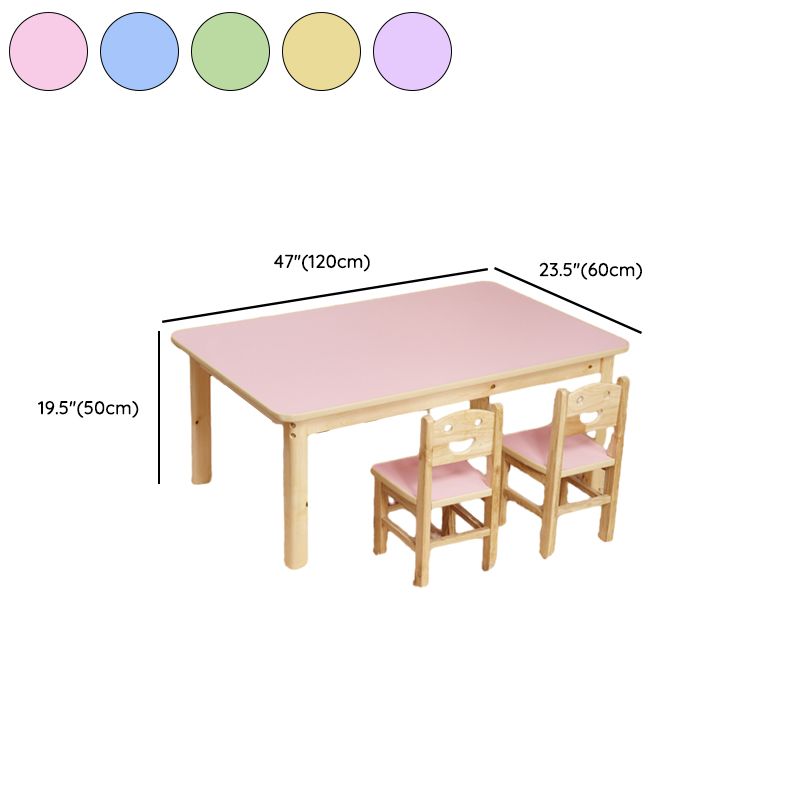 Kids' Solid Wood Writing Desk with Color-Block Top – Natural Base & Vibrant Finishes Dimensions