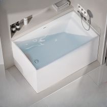 Badewanne+schwarze Dusche