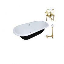 vasca da bagno+scarico dorato+soffione doccia dorato