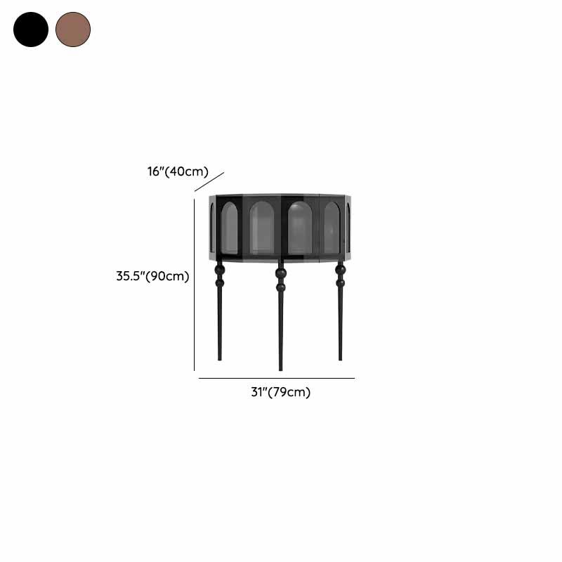 Modern Half-Round Lucite Console Table with Cabinet and Three Legs Dimensions