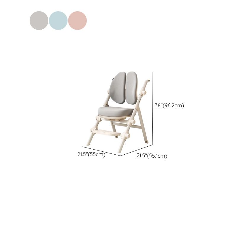 Upholstered Metal Frame Kids Chair with Adjustable Height and Casters Dimensions