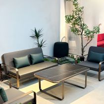 4-Teiliges Set (2 Stühle & 1 Zweiersofa & 1 Couchtisch)