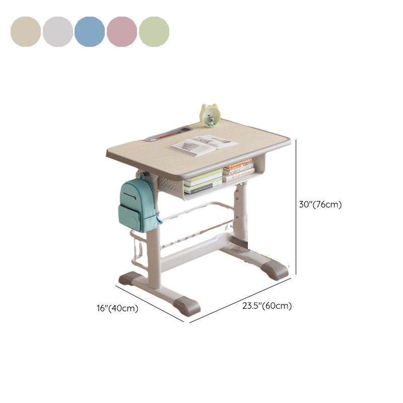 Adjustable Kids Desk & Chair Set with Storage - Natural Dimensions