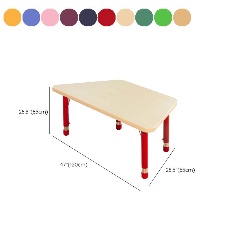 Adjustable Kids Writing Desk with Wooden Top and Iron Base Dimensions