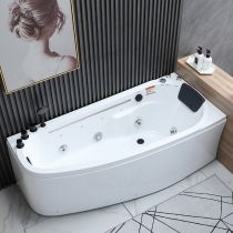 Baignoire+ensemble 5 pièces noir+hydromassage+cascade+éclairage de cascade