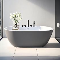 Baignoire avec Ensemble 5 Pièces Noir