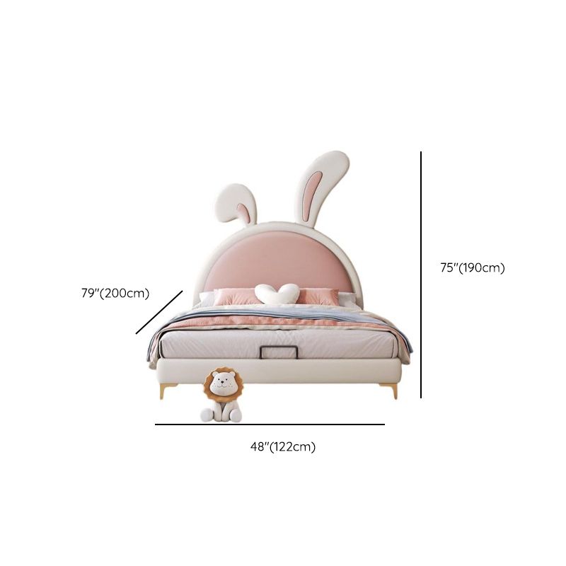 Modern Upholstered Kids Bed with Cute Rabbit Ears Design Dimensions