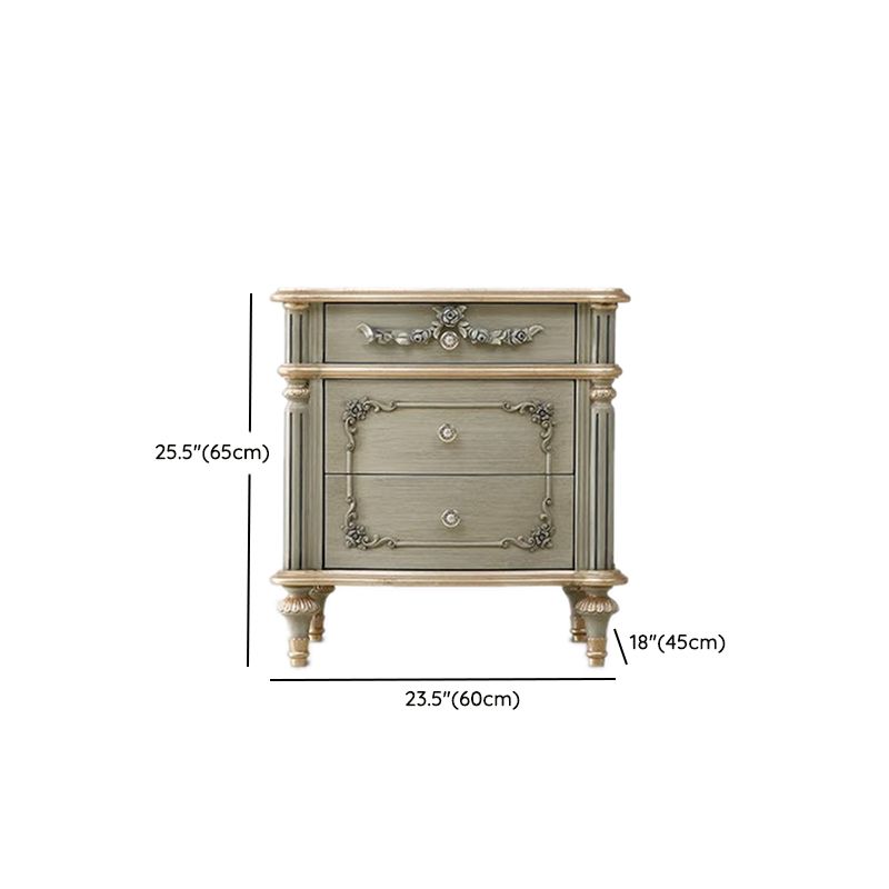 French Country Wood Drawer Storage Nightstand with Elegant Design Dimensions