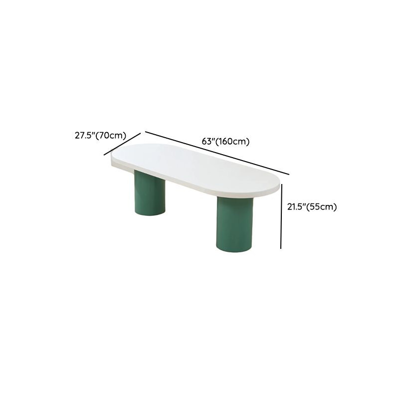 Modern White Wood Writing Desk With Green Base Dimensions