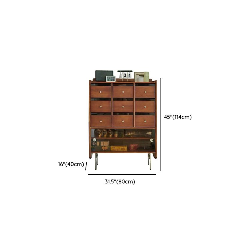 Modern Wood Sideboard With Cabinets And Drawers, Brown Dimensions