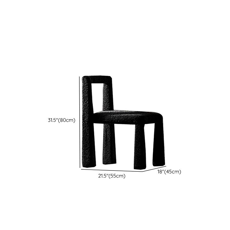 Modern Upholstered Side Chair with Open-Back Design Dimensions