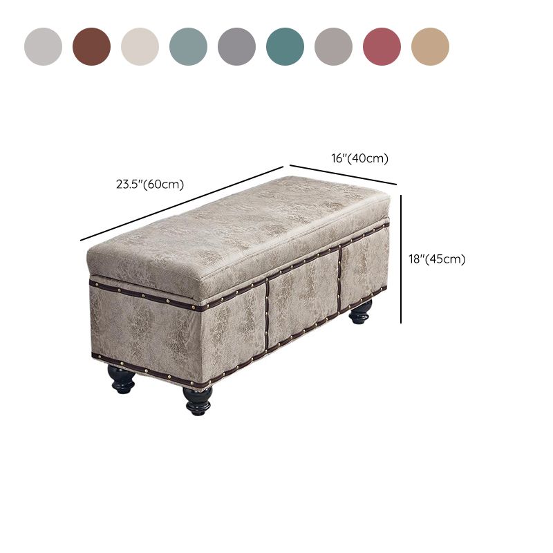 Modern Upholstered Entryway Bench with Nailhead Trim and Hidden Storage Dimensions