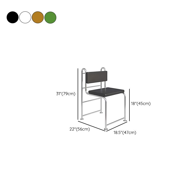 Modern Upholstered Side Chair with Metal Legs Dimensions
