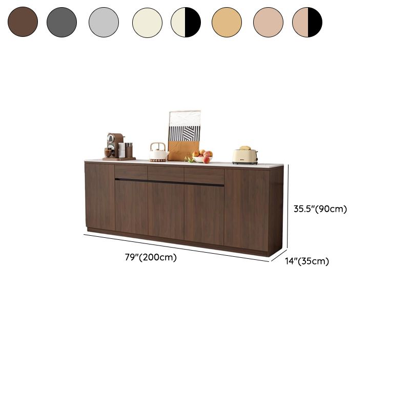 Modern Sideboard Credenza with Stone Top and Hidden Storage Dimensions