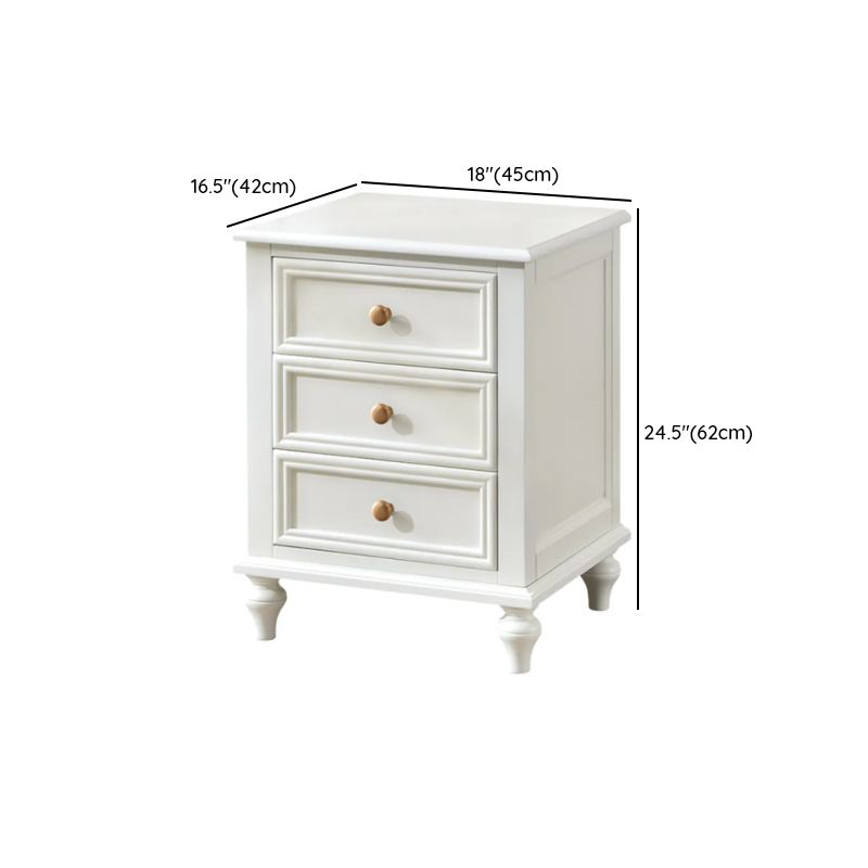 Modern White 3-Tier Drawer Storage Nightstand with Elegant Design Dimensions
