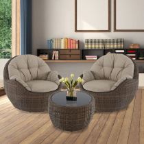 3-Teiliges Set (2 Stühle & 1 Couchtisch)