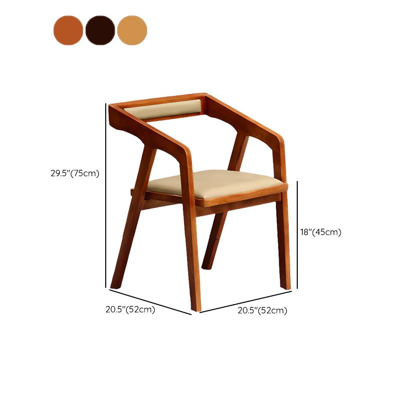 Modern Upholstered Arm Chair with Open Back and Wood Legs Dimensions