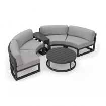 4-delige set (2-zits banken*2 & salontafel & bijzettafel)