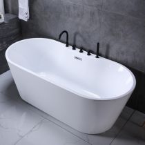 Baignoire avec Ensemble 5 Pièces Noir