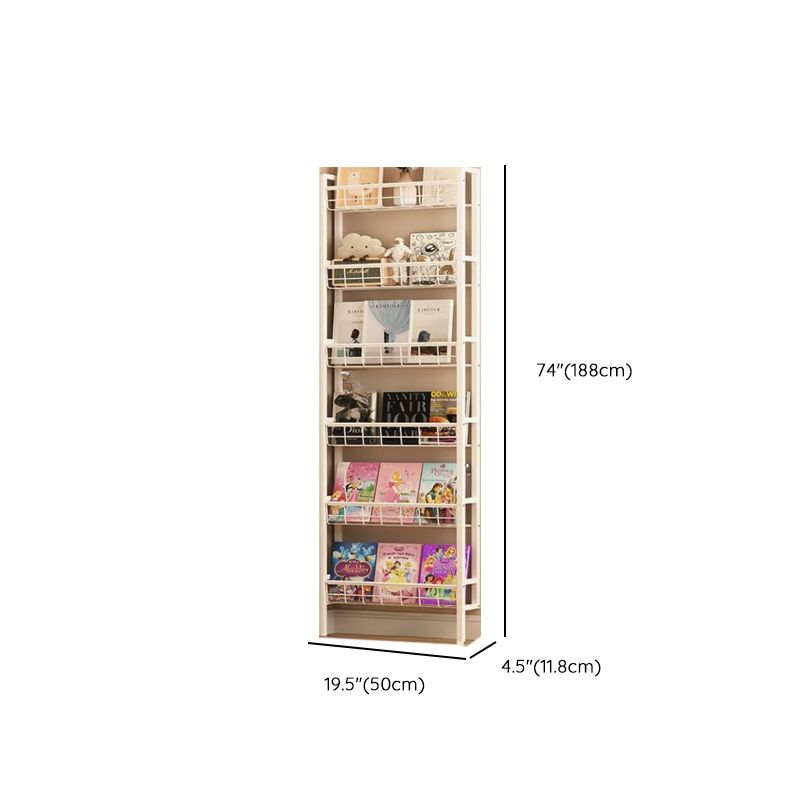 Modular White Metal Bookshelf – Modern Vertical Shelving System Dimensions