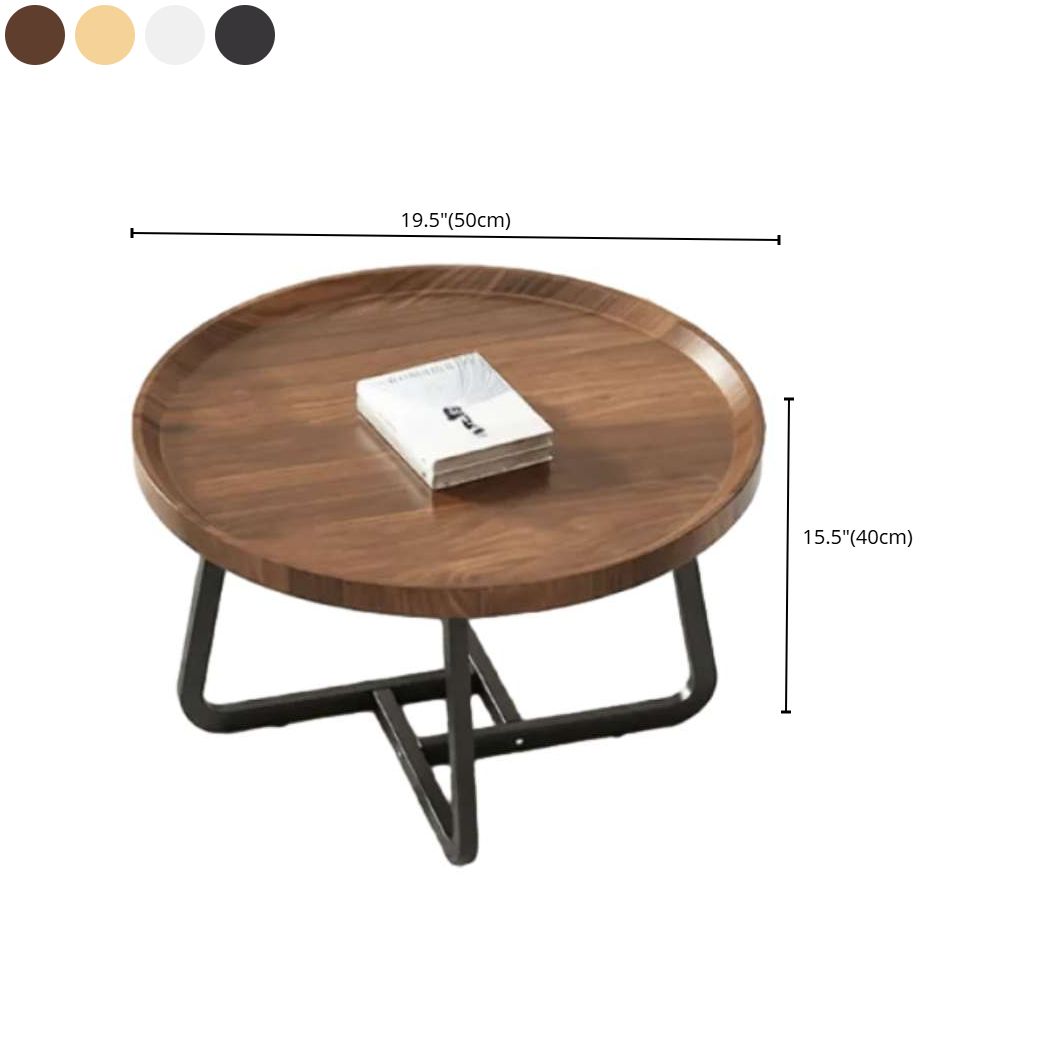 Modern Round Tray-Top Coffee Tables with Steel Base Dimensions