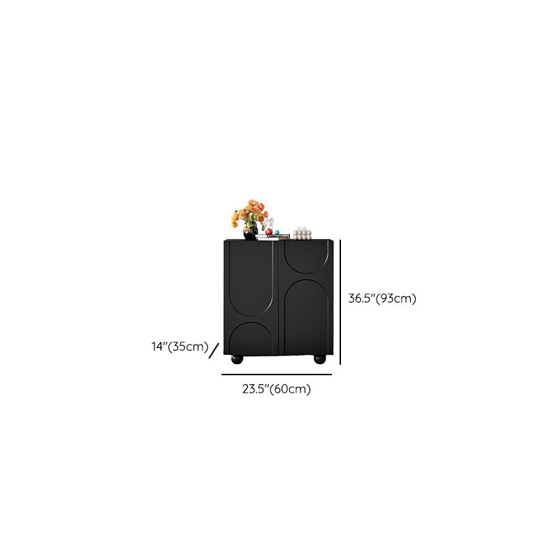 Modern Black Engineered Wood 5-Tier Shoe Storage Cabinet with Doors Dimensions
