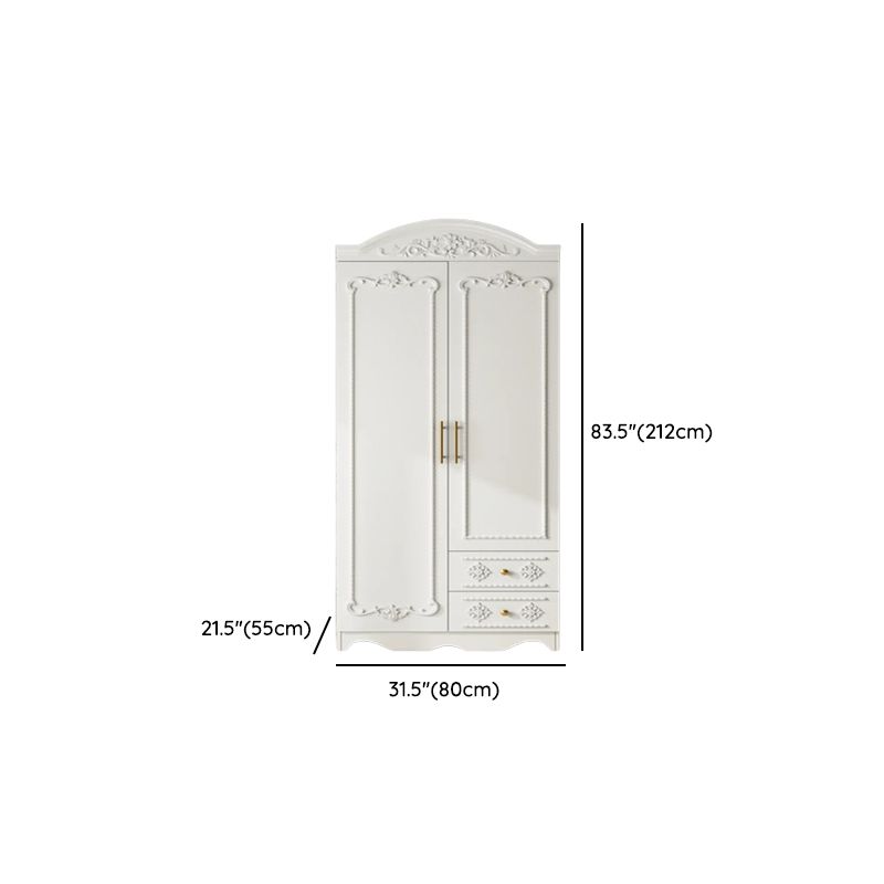 Traditional White Wood Wardrobe Armoire With Ornate Storage Dimensions
