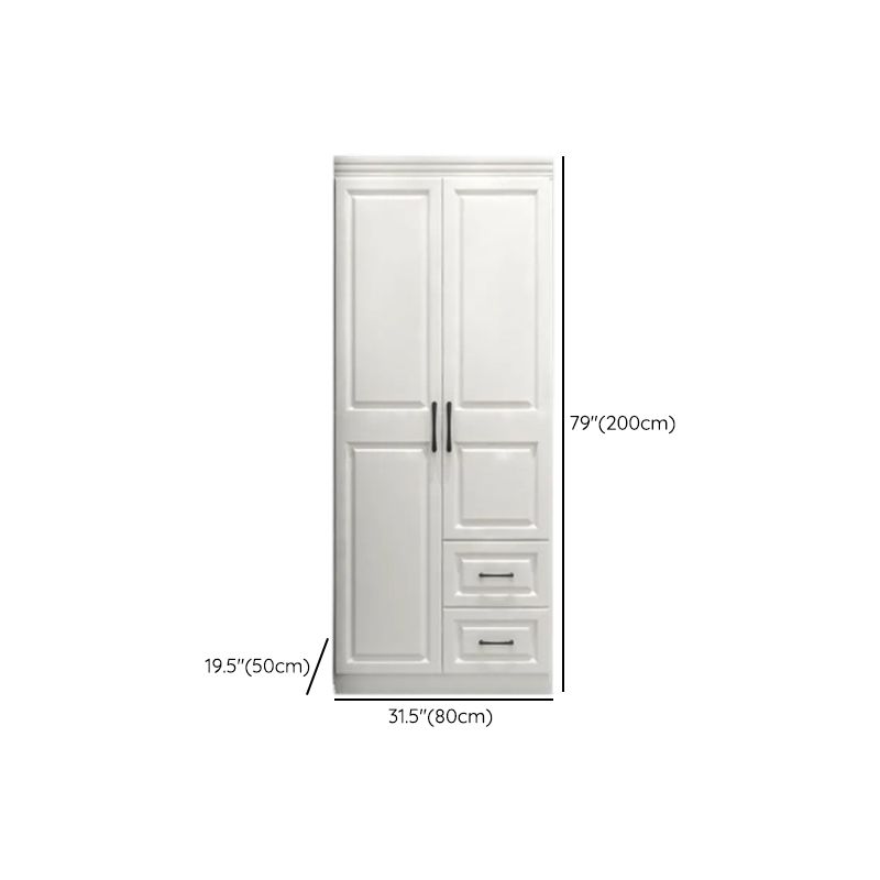Paneled Bedroom Wardrobe Armoire With Drawers and Soft-Close Doors Dimensions