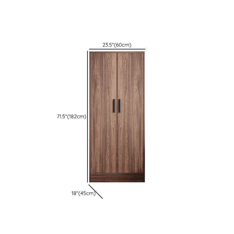 Wood-Grain Bedroom Wardrobe Armoire With Shelves, Drawers, and Rod Dimensions